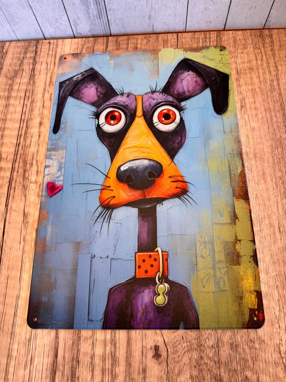 Purple Dog Metal Sign Dog Lover Gift Decor Gift Idea Rescue Hound Dog NEW!